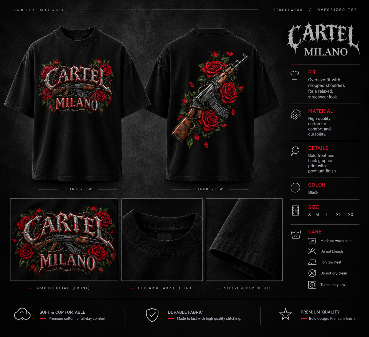 Cartel Milano Crimson Oversized T-shirt